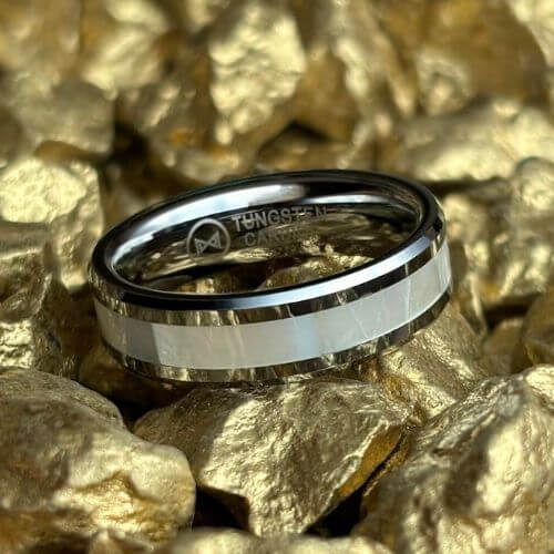 Anillo Masculino - Tungsteno y Nácar